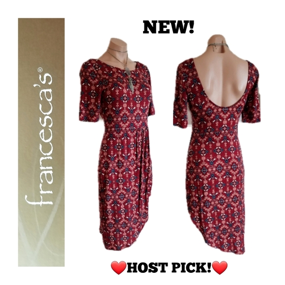 Francesca's Collections Dresses & Skirts - NEW Francesca's pretty burgundy floral dress size medium